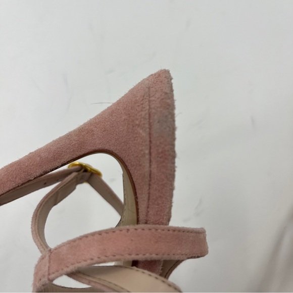 Stuart Weitzman Align Pink/blush Suede Heels Sandals -Size 7 - Picture 9 of 13